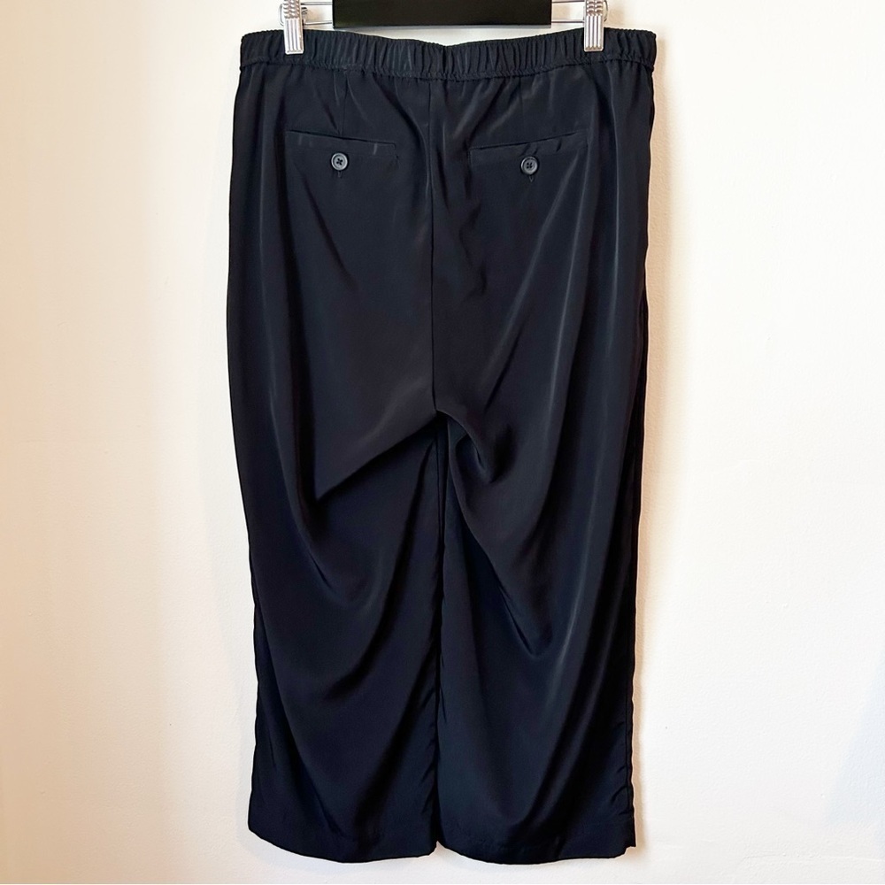 J. Crew Black Drapey Patio Pant Wide Leg Cropped Culotte Silky Feel - Size 4 - Picture 4 of 14